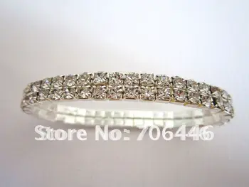 

Fashion 2-row Rhinestone elastic bracelet