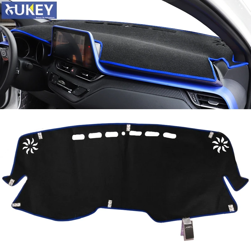 

Xukey Dash Mat Dashboard Cover Dashmat Sun Shade Dash Board Cover Carpet For Toyota CHR C-HR 2016 2017 2018 2019 RHD Blue Edge