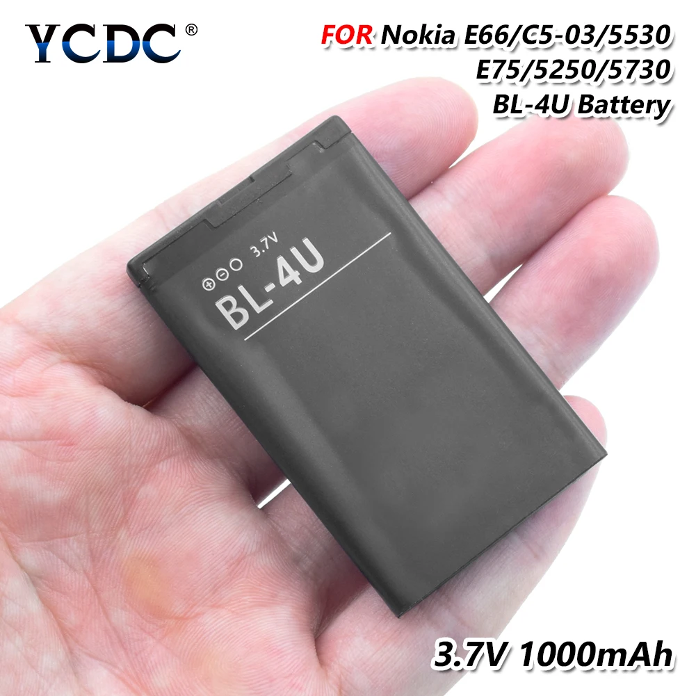 Литиевая YCDC 1000 мА/ч, BL-4U BL4U BL 4U Батарея для Nokia Asha 210 300 305 306 308 309 311 501 503 Замена Батарея