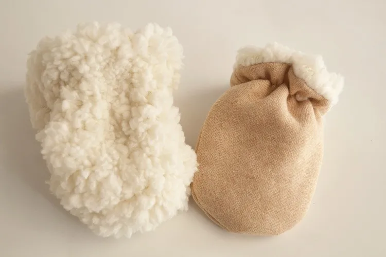 Детские теплые перчатки для русской зимы, плотные кашемировые перчатки из органического хлопка, детские перчатки с защитой от царапин для новорожденных, имитирующие шерсть, кашемировые перчатки