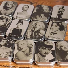 80 шт./лот Винтаж Стиль Мерилин Монро жестяная коробка для хранения жвачка Конфета коробка для монет ювелирных изделий коробки пилюльки