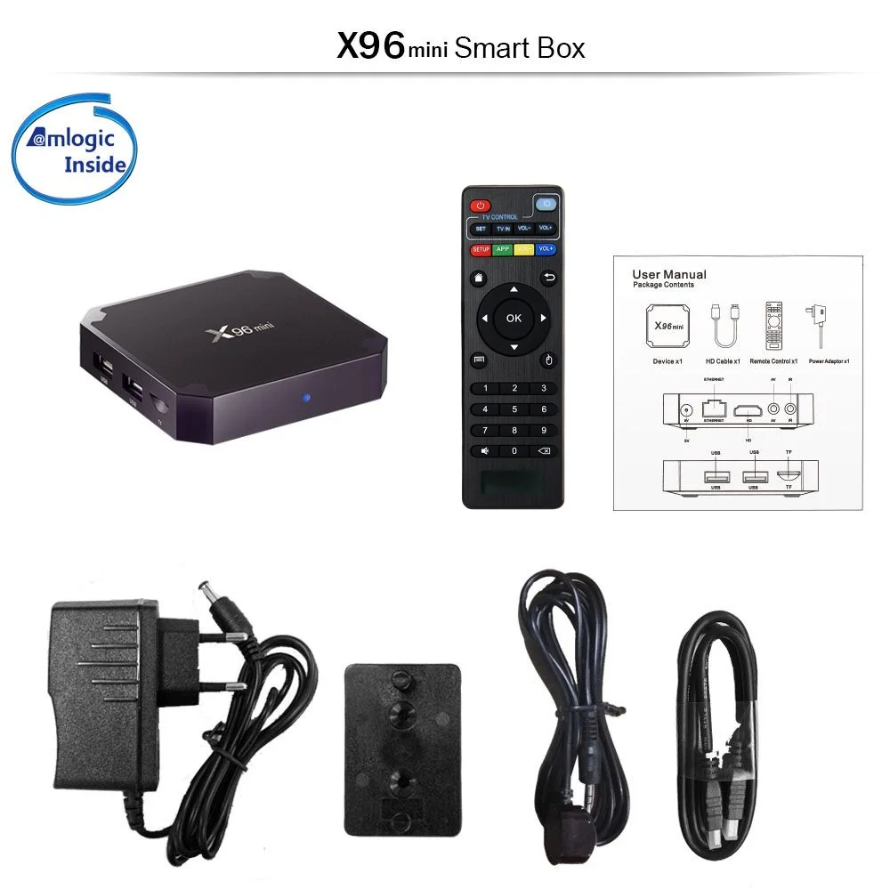 X96 Мини Android ТВ коробка KD плеер 17 4 Amlogic S905W ядра 2 ГБ 16 UHD H.265 2.4g wifi К Media Player X96mini