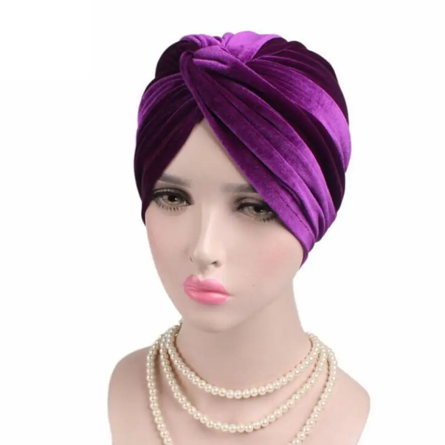 Turbano Для женщин Beanies turban мусульманское Полосатое фланель шарф рака шляпу капот chimio \ Coton женский Шапки#800