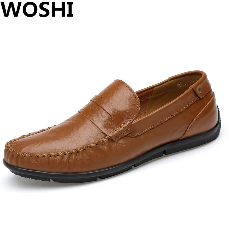 

Big size 11 12 All season Fashion Men Flat Shoes Genuine Leather Men Loafers Breathable Slip-On Outdoor Men Driving Shoes w1