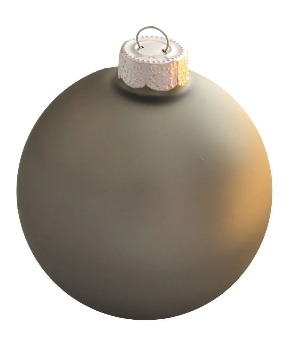 

Customized Accept - Bauble Ornaments Christmas Xmas Tree Glass Balls Decoration 80mm Silver Smoke Ball Ornament - Matte