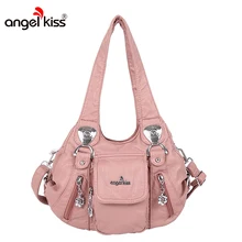 Angelkiss/Высококачественная мягкая сумка из искусственной кожи с ручкой сверху, модная женская сумка-мессенджер, большая сумка на плечо, водонепроницаемая женская сумка