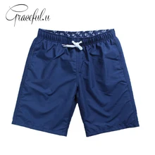 Пляжные шорты быстросохнущие Мужские Пляжные Шорты однотонные полиэфирные плавки для купания Мужская спортивная одежда пляжные шорты