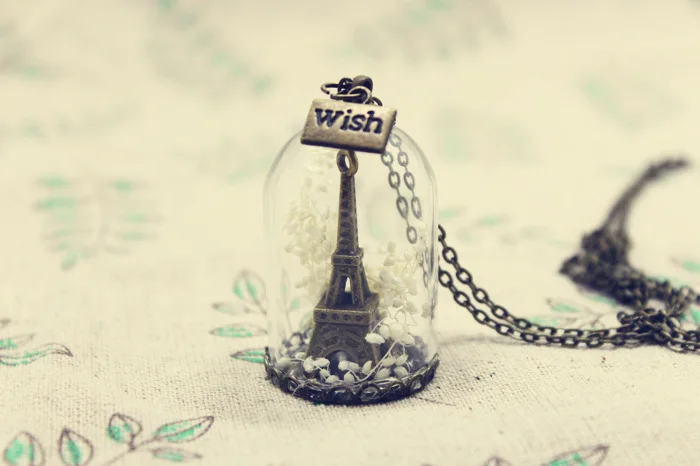 Houbian креативная Эйфелева башня цепочка на свитер ретро стекло сухой цветок подвеска в виде бутылочки желаний ожерелье ювелирные изделия