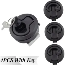 4 шт. черный замок подъемная ручка палубный люк флеш тяга защелка с ключом может блокировать судовое оборудование аксессуары для яхты