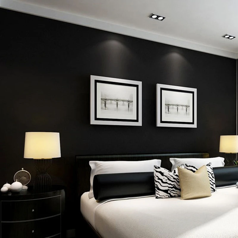 

PVC Vinyl Wallpapers Rolls Black kitchen Wallpapers For Living Room Frosted Stickers Wall Papers Home Decor Bedroom Covering