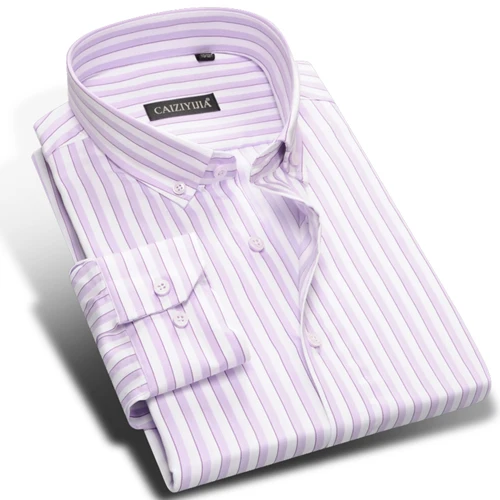 Buy Men's Pink/White Vertical Striped Dress Shirts