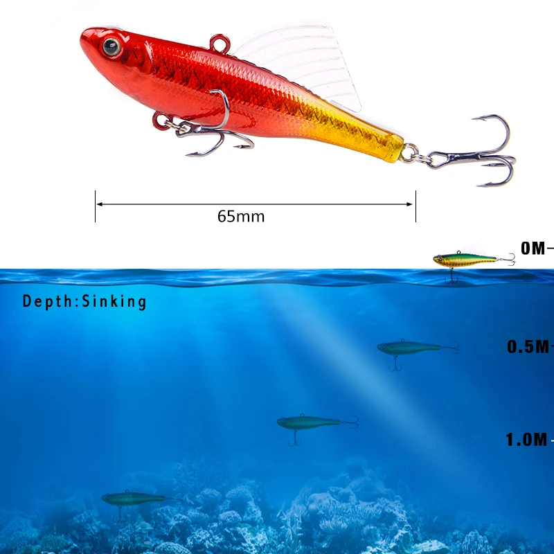 SEAPESCA طعوم صيد سمك البلمة 6.5 سنتيمتر 17g VIB الطعم الغوص دوارة الرقصة الجناح الاصطناعي المتذبذب Crankbait الصلب باس Pesca معالجة JK244