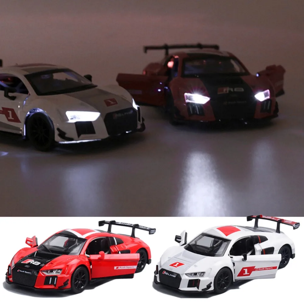 

1:32 Audi R8 Sports Car Alloy Model Sound and Light Pull-back Toy Car