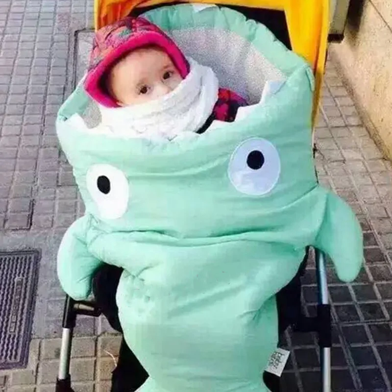 

baby sleeping bag Infant Anti-kick quilt starfish shark winter newborn prams bed swaddle blanket wrap cartoon bedding