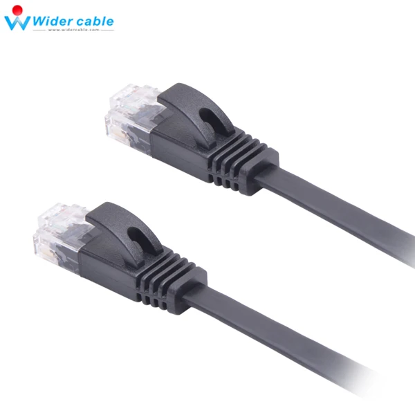 Сетевой кабель UTP RJ45 медный плоский соединительный CAT6 CAT 6 3 фута 1 м черный цвет|cat