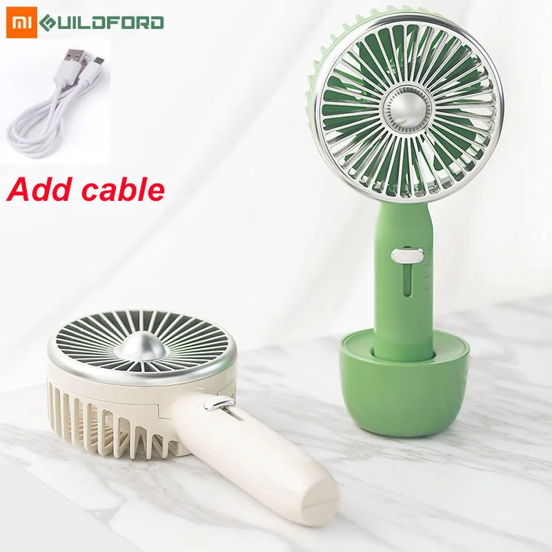 

Xiaomi Guildford 5 Blades Portable Cooling Fan 2000mAh 3-Levels Wind Speed Adjustable Mini Handy Fans USB Rechargable With Stand