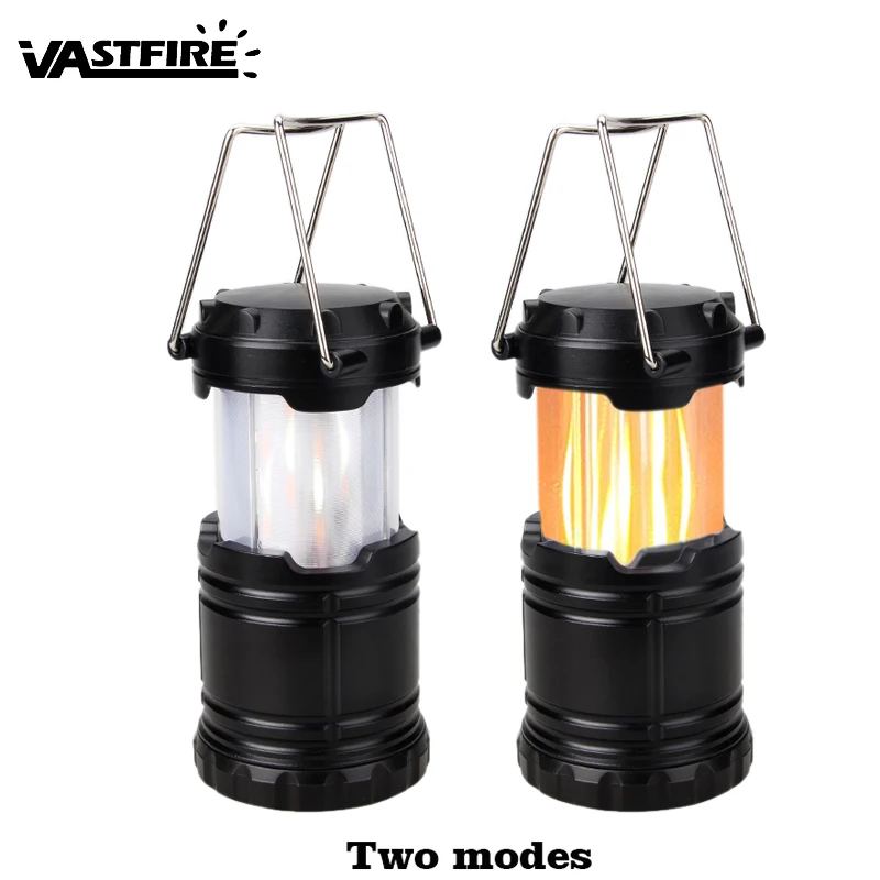 

2 Light color Flame lantern camping light outdoor lighting dry battery camping light Hanging lamp no battery