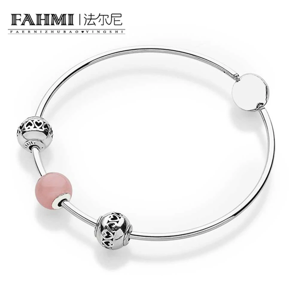 

FAHMI Book Di 100% 925 Sterling Silver Sweet Devotion Bracelet DIY Original charm Bracelets jewelry A set of prices
