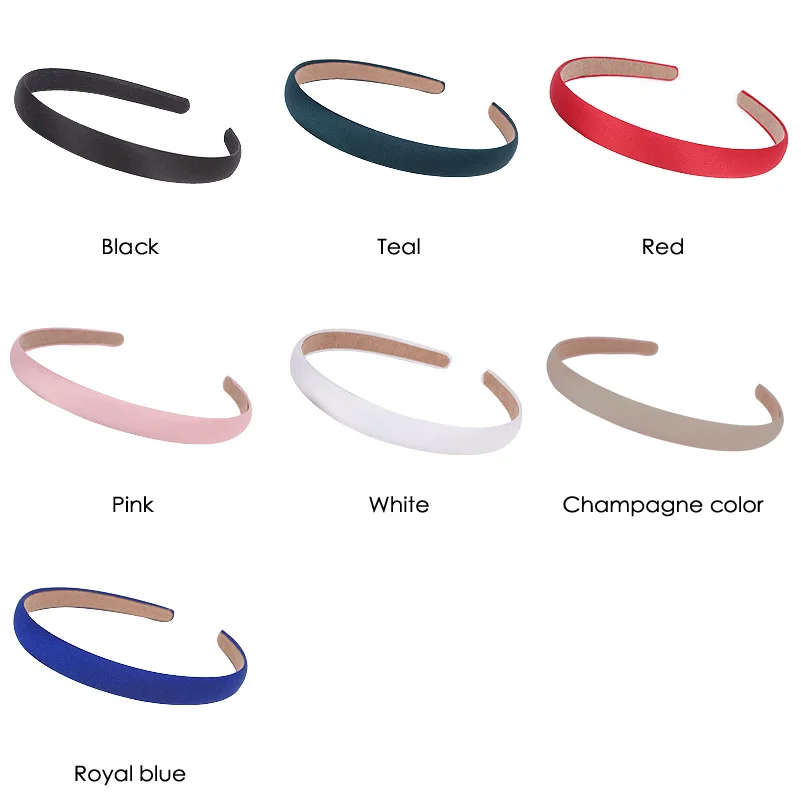 1.5cm width Girls Satin Covered Alice Hair Band hoop Ribbon Headband