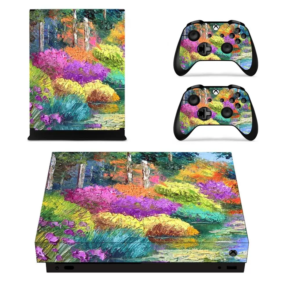 X0034 Game accessories Skin Sticker for Microsoft Xbox One X Console and 2 Controllers skins Stickers XBOXONE Enhanced | Электроника