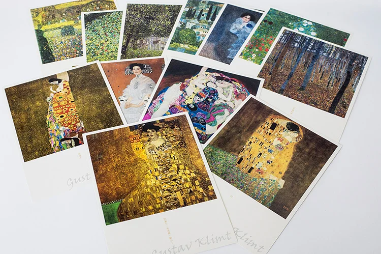 12 листов/набор психоделический Климт масляная открытка-картина поздравительная открытка подарок на день рождения открытка с сообщением