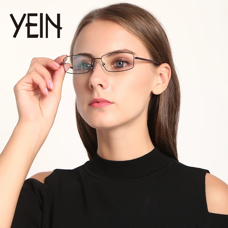 Antique half frame myopic glasses women's ultra light pure titanium