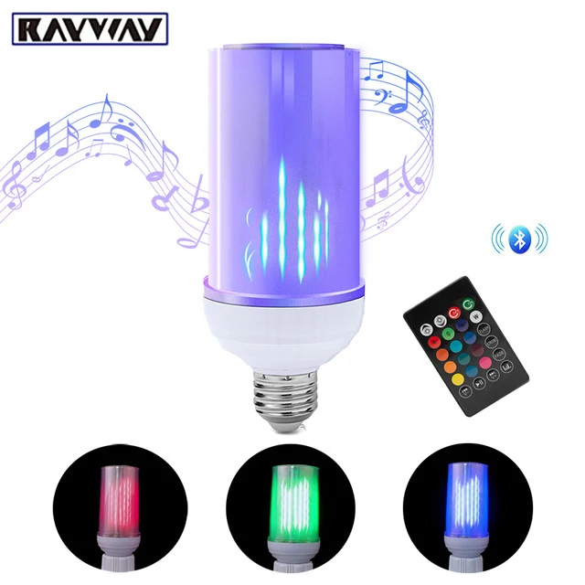 

RAYWAY Wireless Bluetooth 12W LED Music Bulb Audio Speaker 24 Keys remote Control E27 RGBW Music Playing Light Party Ball Lamp
