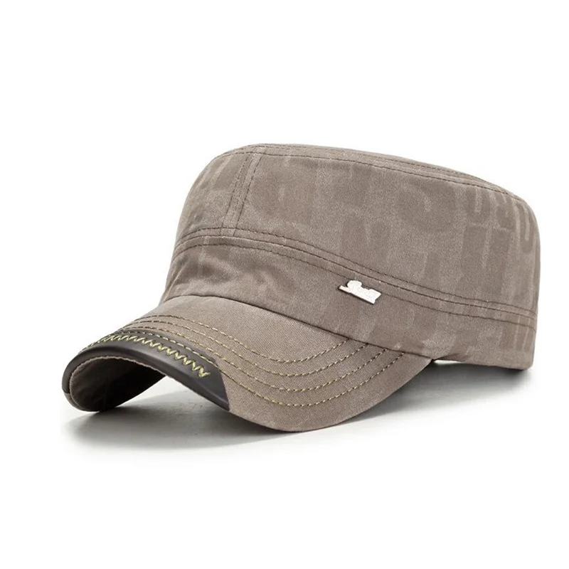 

2017 Adult Men's Caps Spring And Summer Fashion Cotton Military Hats Adjustable Casual Flat Roof Trucker Hats Panama Dad Hat