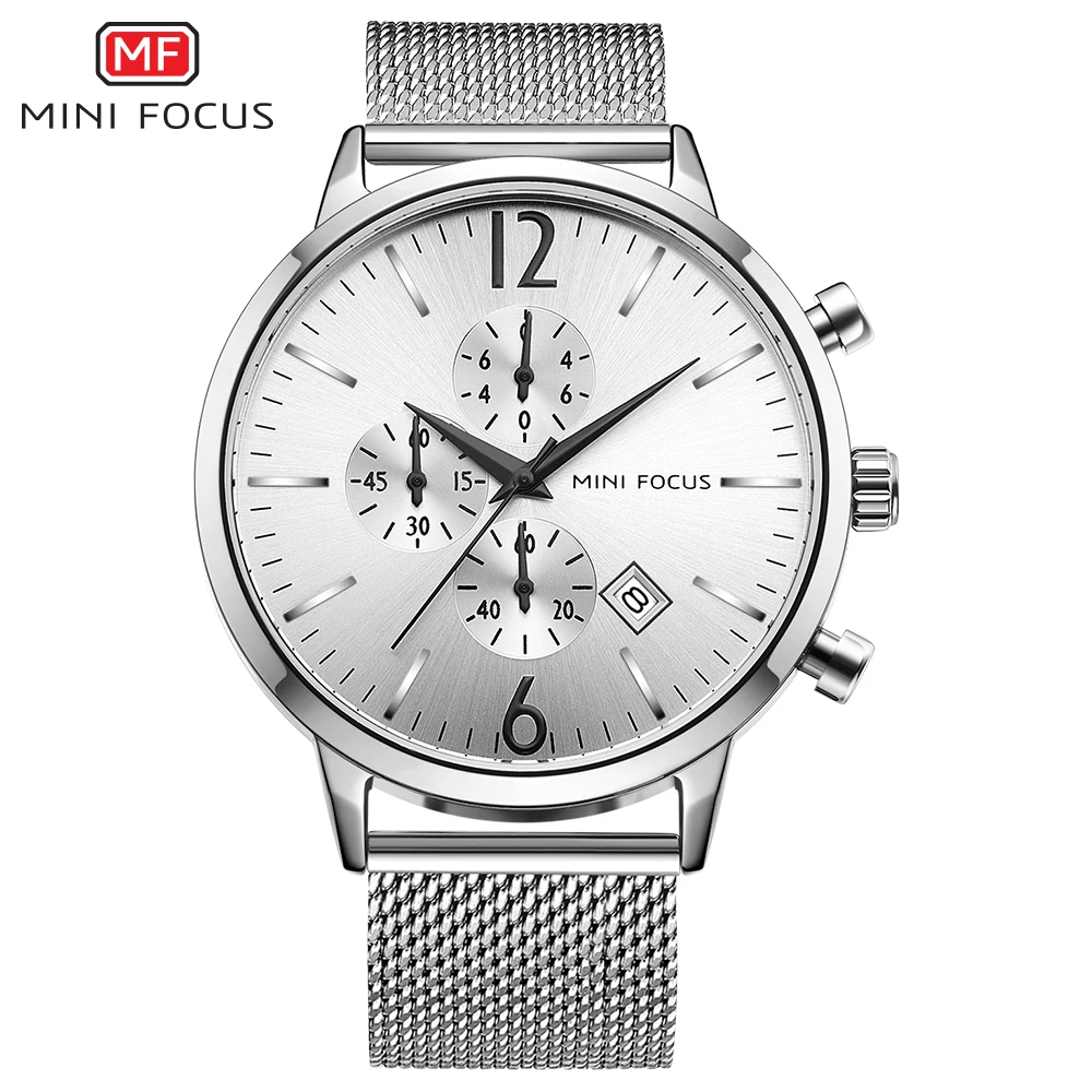 

Men's Calendar Watches MF Mini Focus Men's Casual Slim Mesh Band Watch Waterproof Quartz Wrist Watch Business Wristwatch