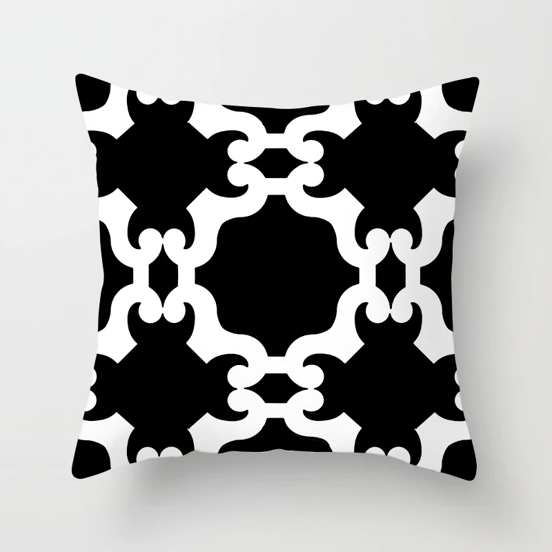 Fuwatacchi наволочка с принтом в виде сетки, черно-белая наволочка с геометрическим рисунком, наволочка для дивана и автомобиля