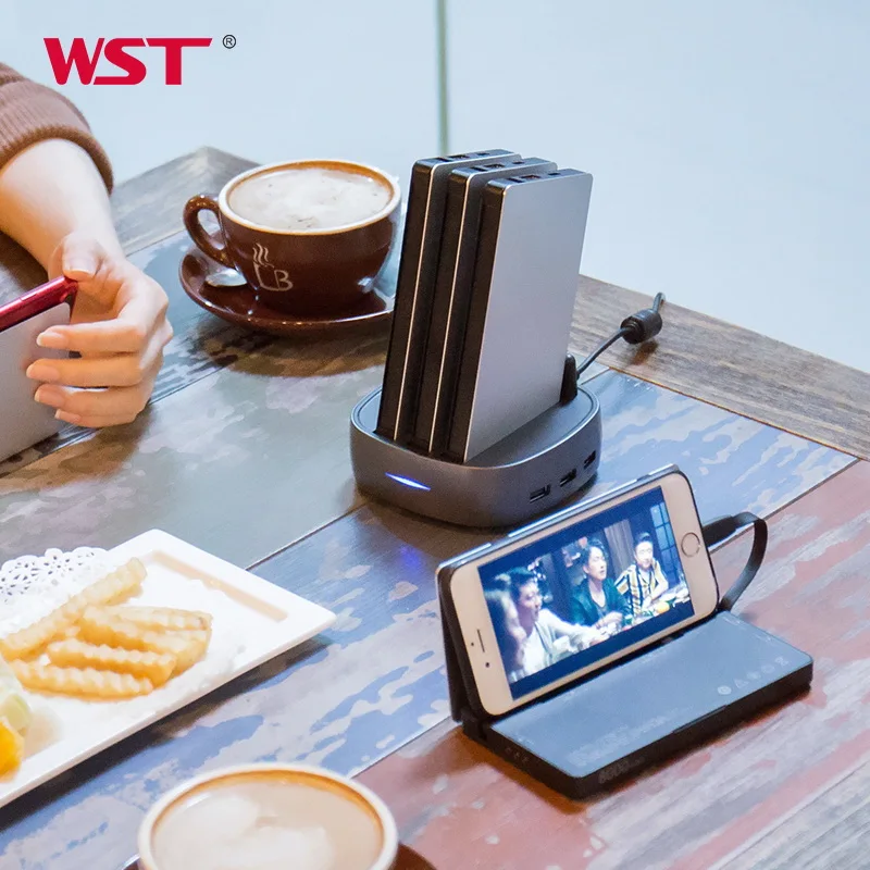 WST estación de carga portátil para negocios públicos familiares 3 uds 8000mAh banco de energía con