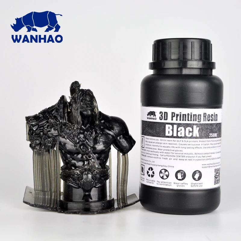 

Wanhao Resin UV 405nm photopolymer resin for DLP 3D Printer, Wanhao Resin For D7 3D Printer 250ml/bottle, 250ml*4/pack