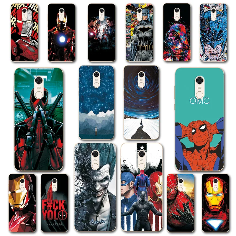 

Phone Case For Xiaomi Redmi 5 Plus Cover Silicone Novelty For Redmi Note 5 Pro Spiderman Capa Fundas For Redmi Note 7
