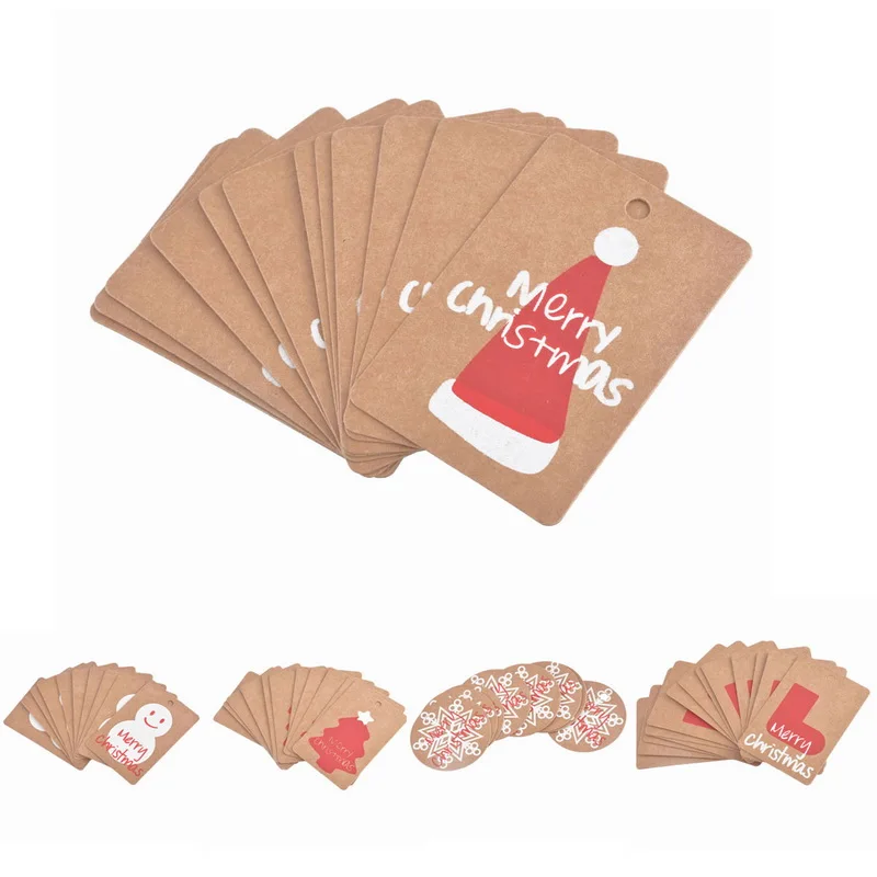 Christmas Kraft Paper Hanging Tags Card Christmas Ornaments Xmas Tree