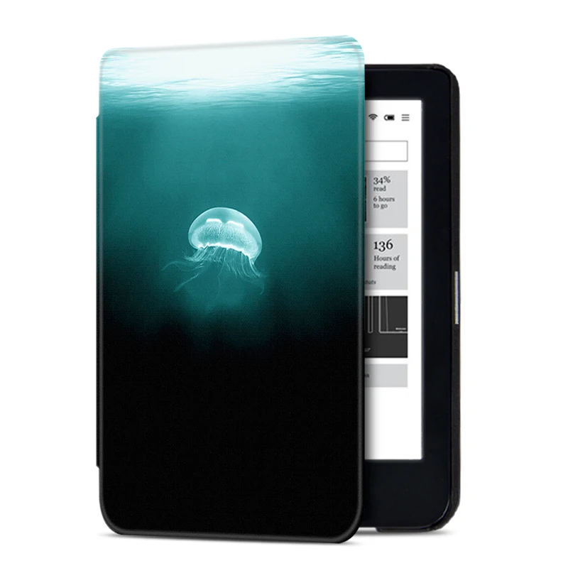 Чехол BOZHUORUI для Kobo Clara HD E-Reader(модель N249)-Премиум ультра компактный защитный тонкий легкий с функцией автоматического сна/пробуждения - Цвет: Jellyfish