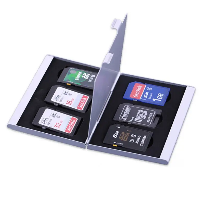 

Memory Card Case Monolayer Aluminum Micro Sd Memory Cards Case Pin Storage Box Case Holder Micro Sd Card Holder New
