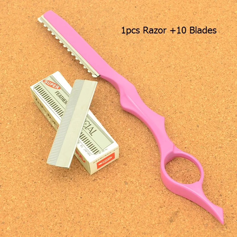

Stainless Steel Barber Hair Razors 10pcs Blades Hairdressing Thinning Knife Trimmer Tools Scraping Eyebrow Knife