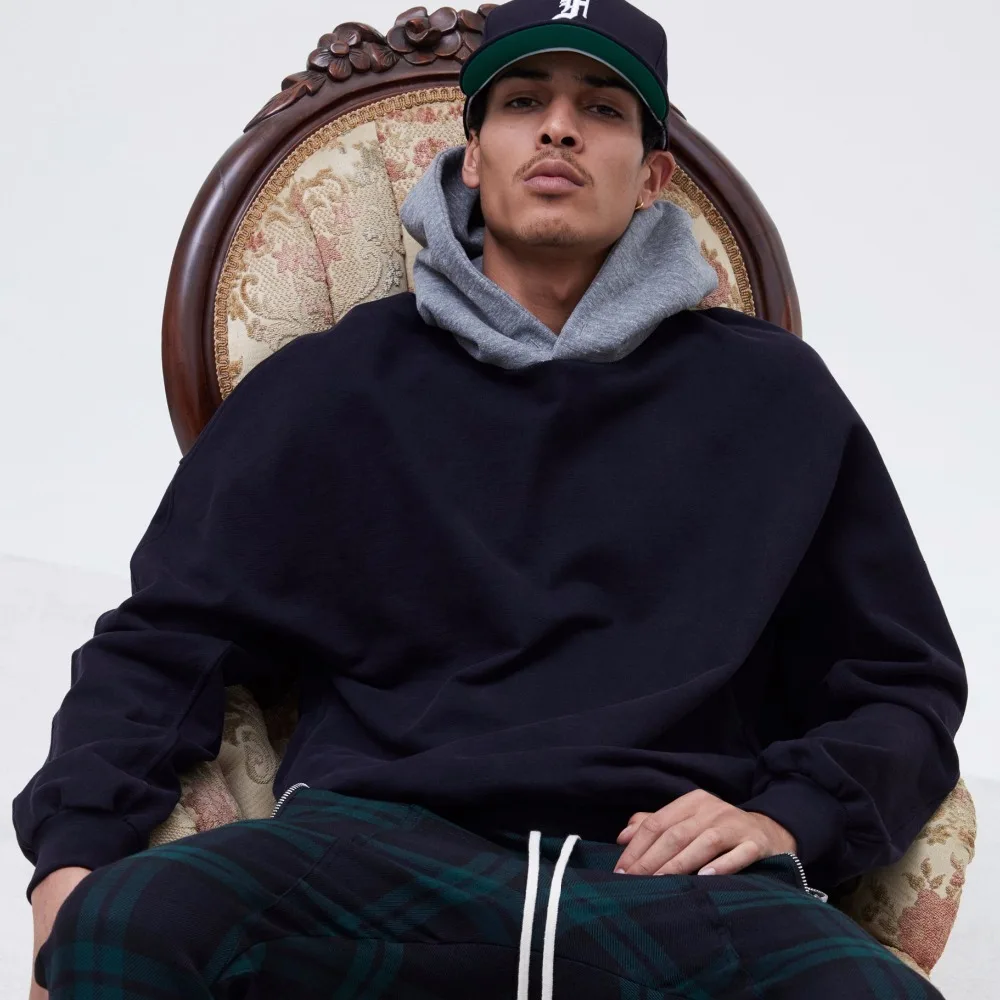 mens patchwork sweatshirt Streetwear Hip Hop Oversize Hoody casual loose fit cotton Hoodies for men for women