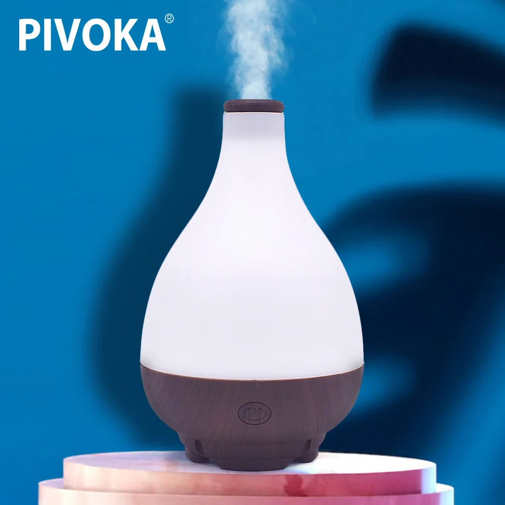 

PIVOKA 300ml Air Humidifier Aromatic Oil Diffuser Aromatic Diffuser Ultrasonic Large LED Night Light Home