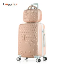 Hello Kitty Luggage Set,Children Women’s Suitcase Carry-Ons bag,Colorful ABS Travel Box,Spinner Rolling Trolley Hardcase case