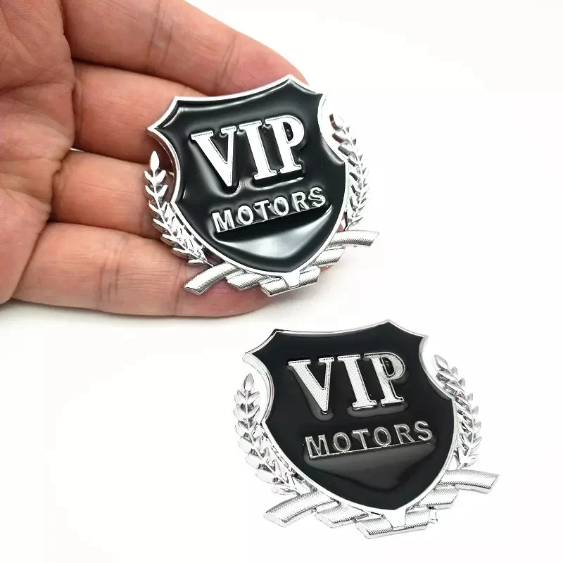 

2pcs 3D Metal Car Styling VIP Emblem Stickers For BMW Audi KIA Toyota Ford Nissan Mazda Chevrolet Car styling Accessories