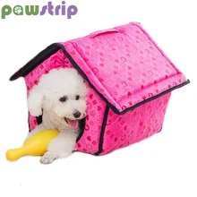 pawstrip Cute font b Pet b font Small Dog Bed House Princess Dog Puppy House Folding