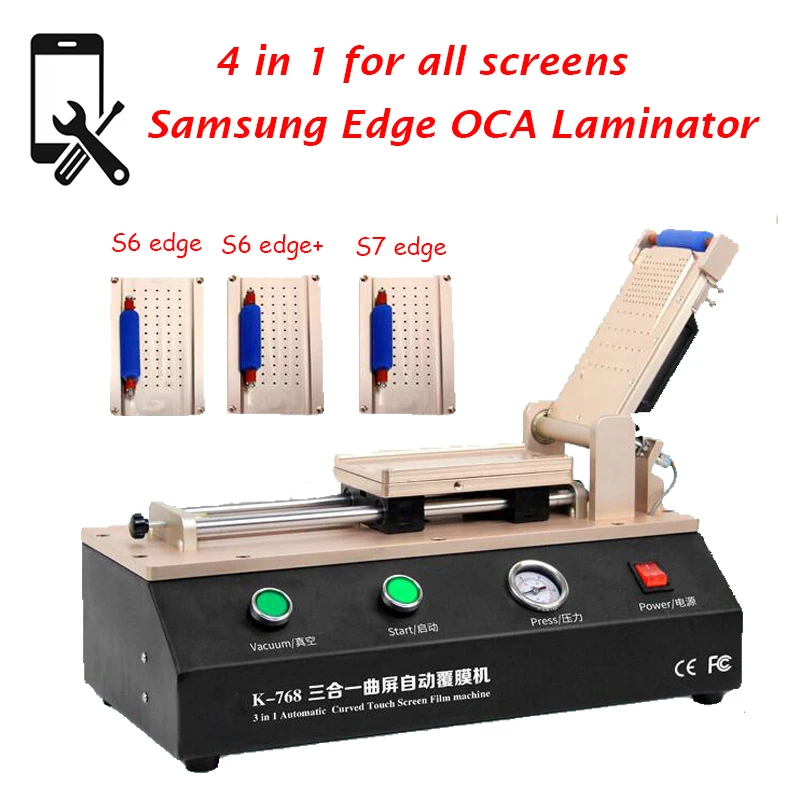 

4 in 1 Automatic Curved Touch Screen OCA Film Laminating Machine For S6 Edge S6 Edge+ S7Edge