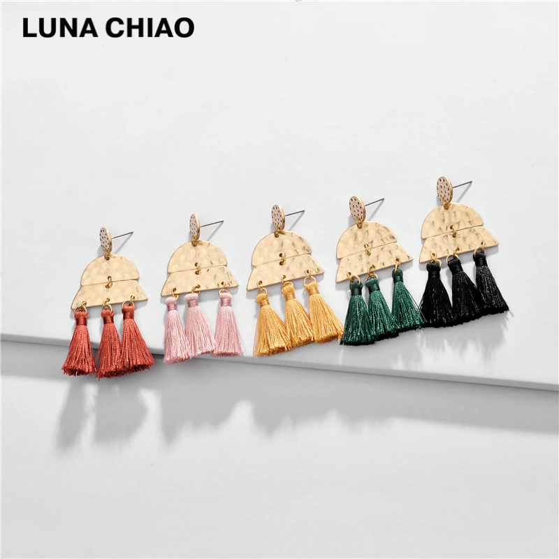 Серьги подвески LUNA CHIAO женские металлические массивные ювелирные украшения для