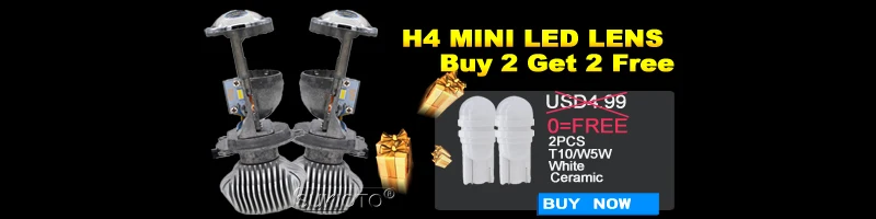SUKIOTO 12V 24V H4 mini LED Lens hi-lo projector lens H4 LED headlight 5500K White high low Car lights Styling lifetime warranty