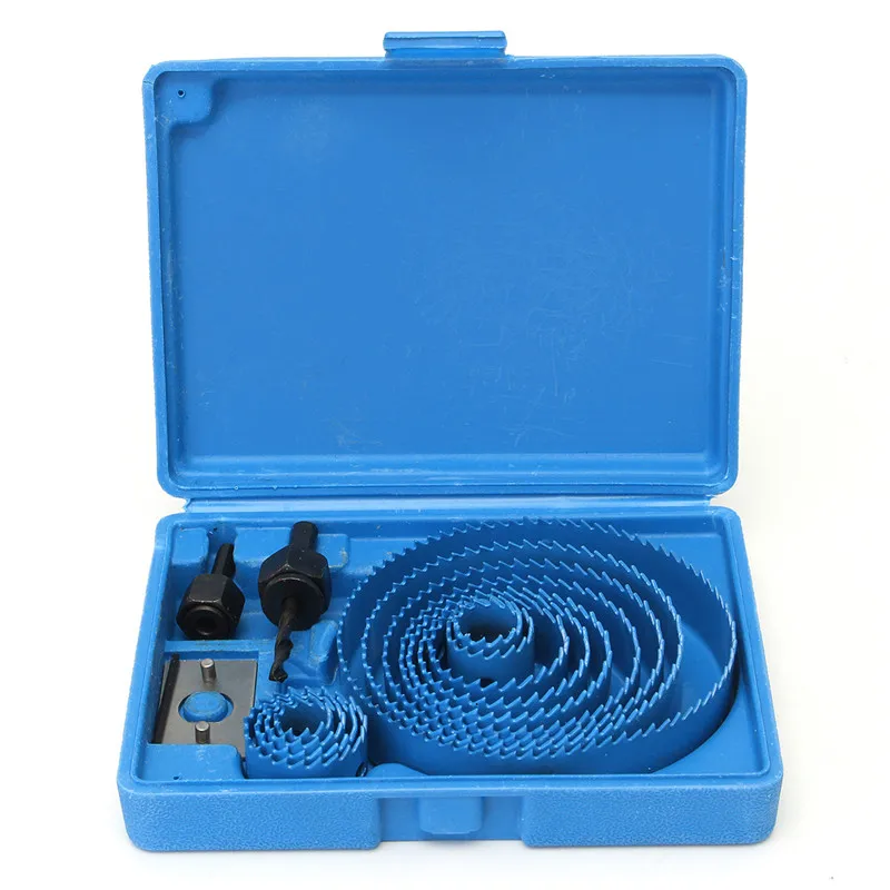 

16pcs/Set Carbon Steel Holesaw Set Circle Wood Round Cutter Hole Saw Drill Bits 19-127mm Tool Kit Hole Saw Set Metal Hole Set