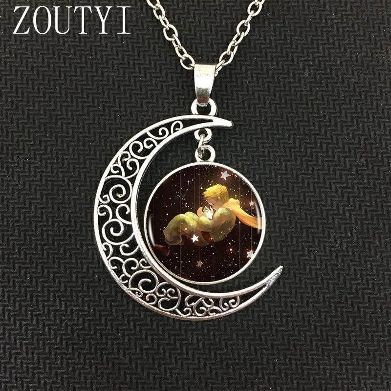 Модное горячее очарование Маленький принц луна кулон ожерелье, мужское и женское ожерелье s - Окраска металла: Silver