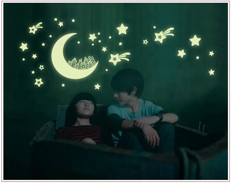 Luminous Moon Palace Stars Wall Stickers DIY Night Light Glow in The Dark Kids Bedroom Flourescent Home Decor Decals Wallsticker (7)