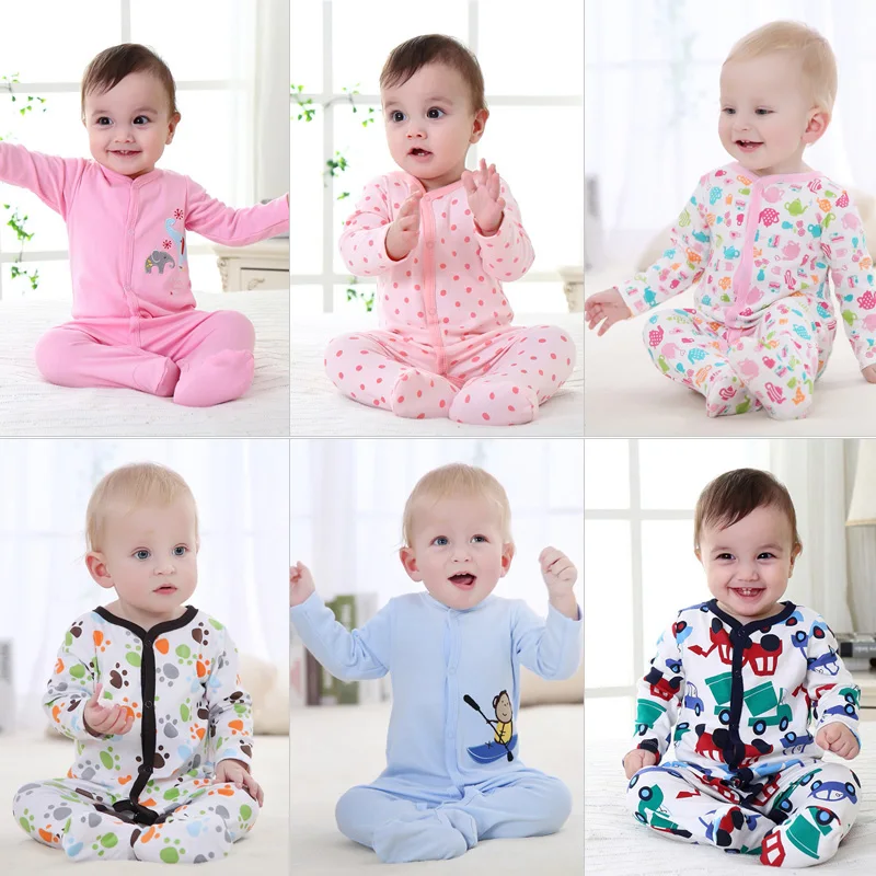 Детские Footies Одежда для девочек новорожденных облегающий костюм с длинными