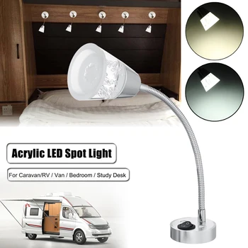 

12V Adjustable LED Wall Light Double Head Lamp Boat Truck Caravan Reading Warm Light